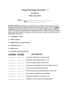 Young Parenting Inventory PDF  Form