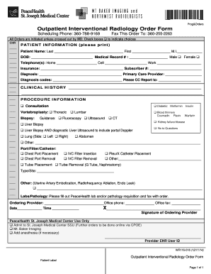 Radiology Order Form