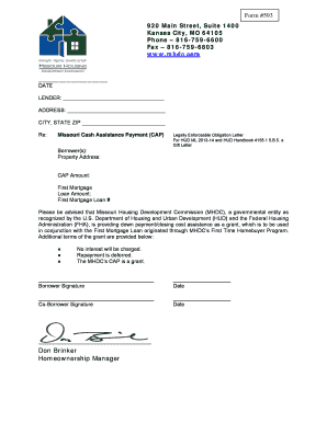 Form 593 Missouri Award Letter CAL Lenderonline Mhdc Com