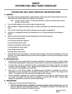 Fuel Audit Checklist  Form