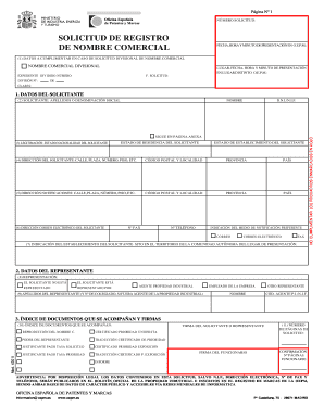 Solicitud De Registro De Nombre Comercial Oficina Espa Ola De Oepm Antipirateria  Form