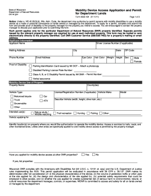  Form 2500 124 Mobility Device Access Application and Permit for Department Lands Form 2500 124 Mobility Device Access Applicatio 2011
