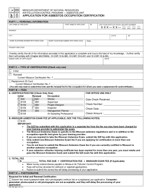 Missouri Certification  Form