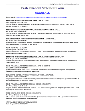 Pcab Financial Statement Template  Form