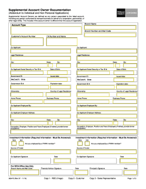 Supplemental Account Owner Documentation Addendum to  Form