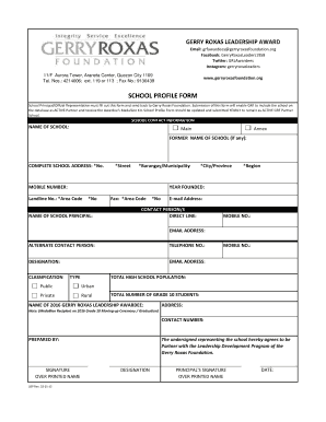 Gerry Roxas Leadership Award Criteria  Form