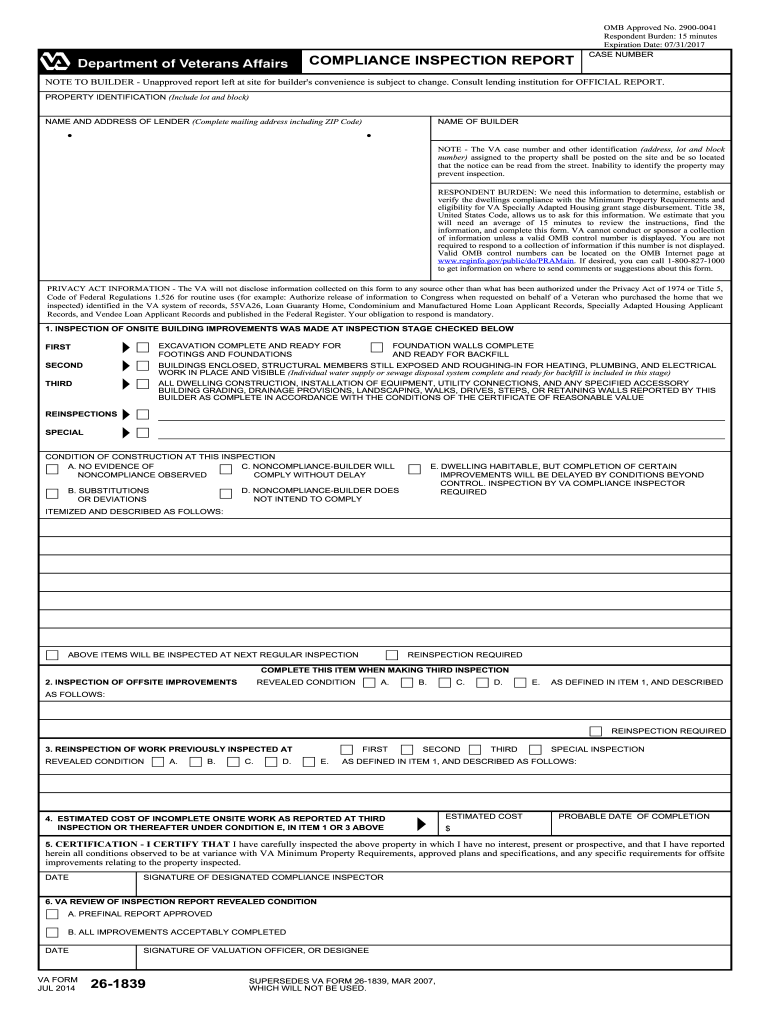 Form Va Inspection