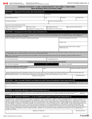 Application for Canada Student Loan  Form
