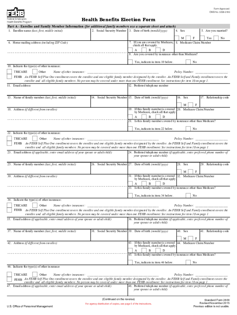Get and Sign Sf 2809 2015-2022 Form