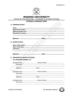 Msu Rasa F 10 Fee Structure  Form