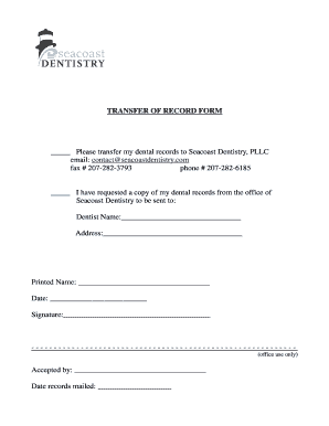 Dental Records Release Form