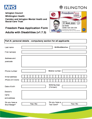 Islington Council Dom Pass  Form