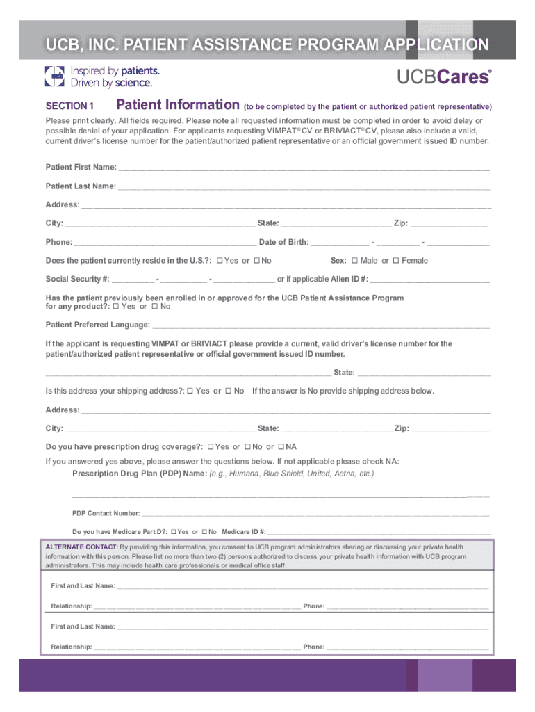 Ucb Patient Assistance Form