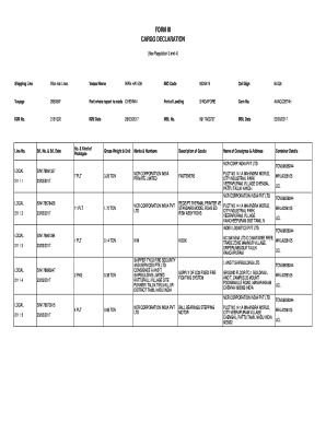 Cargo Declaration  Form