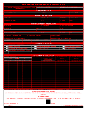 New Jersey Pip Form