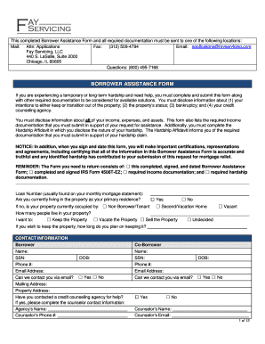 Fay Servicing Borrower Assistance Form