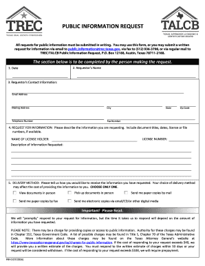 Trec Public Information Form