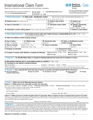 International Claim Form International Claim Form