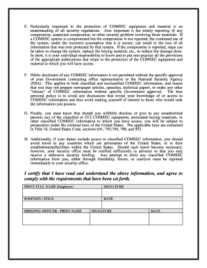 Comsec Briefing  Form