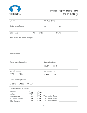 Medical Report Intake Form