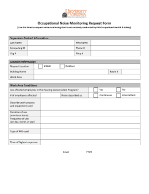 Noise Exposure Monitoring Form