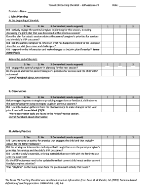 Coaching Self Assessment Form