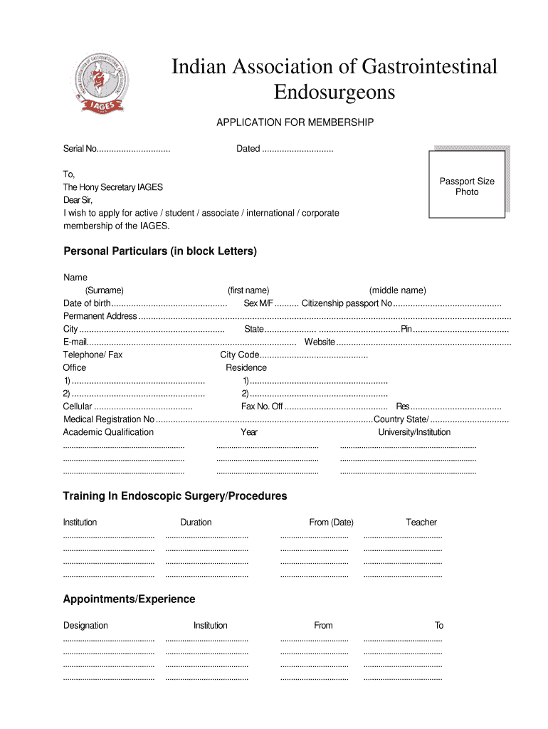 Iages Membership  Form