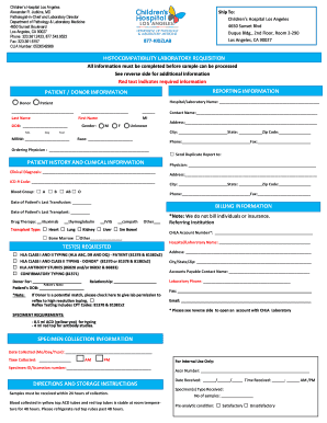 Children S Hospital Los Angeles Chla  Form