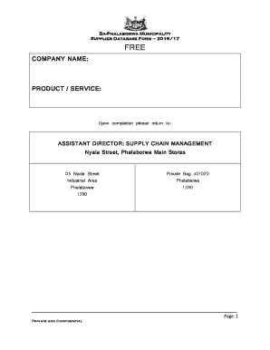 Ba Phalaborwa Municipality Database Forms