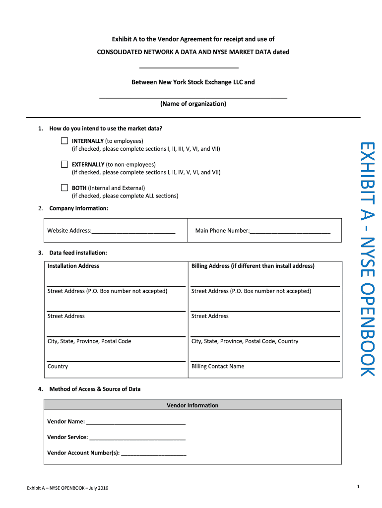 Exhibit a OpenBook Data Usage Questionnaire  Form