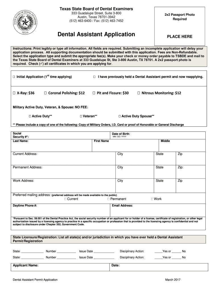 texas-dental-assistant-application-form-fill-out-and-sign-printable
