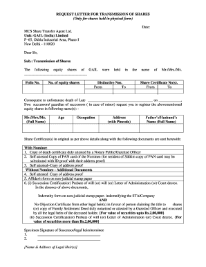 Transmission Request Letter Format