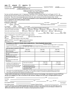 Cacfp Forms