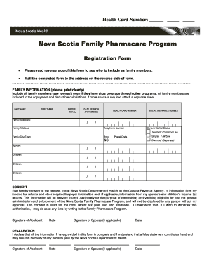 Family Pharmacare Registration Form