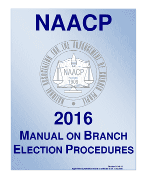 Naacp Manual on Branch Election Procedures  Form