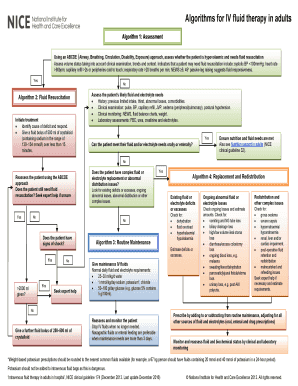 Algorithms for Iv Fluid Therapy in Adults  Form