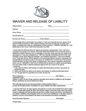 Ace Waiver and Release Form