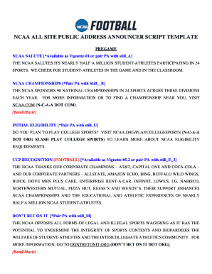 Basketball Announcer Script Sample  Form