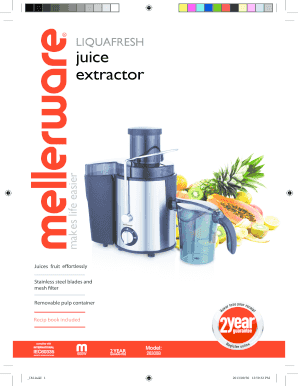 Mellerware Liquafresh Juice Extractor Manual  Form