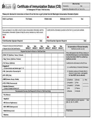  Certificate of Immunization Status Form Washington State Mgaes 2021