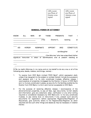 Icici Bank Power of Attorney Format