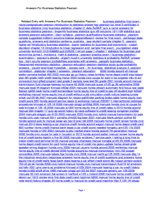 Pearson Business Statistics Answer Key  Form