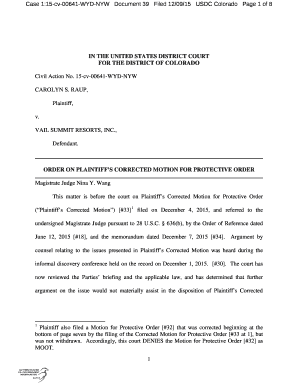 Case 115 Cv 00641 WYD NYW Document 39 Filed 120915 USDC Colorado Page 1 of 8 Gpo  Form