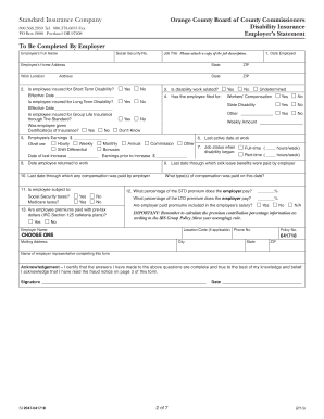  Disability Claim Packet Orange County Board of County Comissioners, 2047 641718 PDF GR 68384 2013-2023