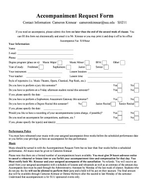 Accompaniment Request Form Suu