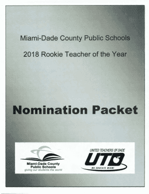 Rookie Teacher of the Year Miami Dade  Form