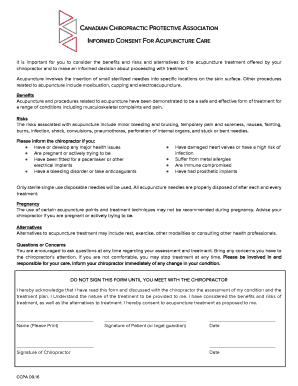Ccpa Acupuncture Consent Form