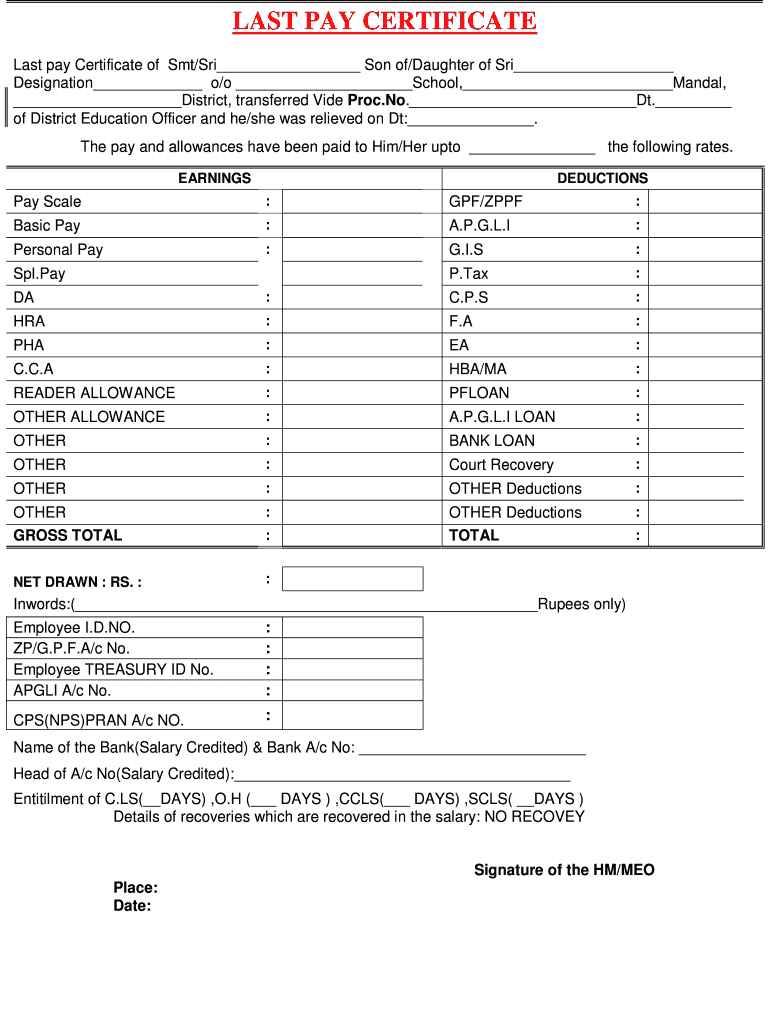 LAST PAY CERTIFICATE Sites Google Com  Form