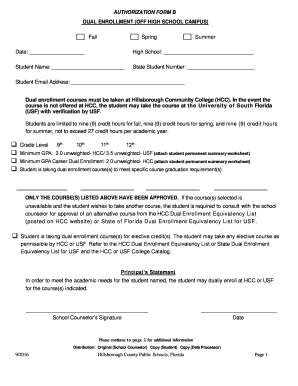 Hcc Authorization Form B