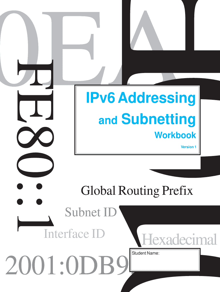 Ipv6 Addressing and Subnetting Workbook Answers  Form